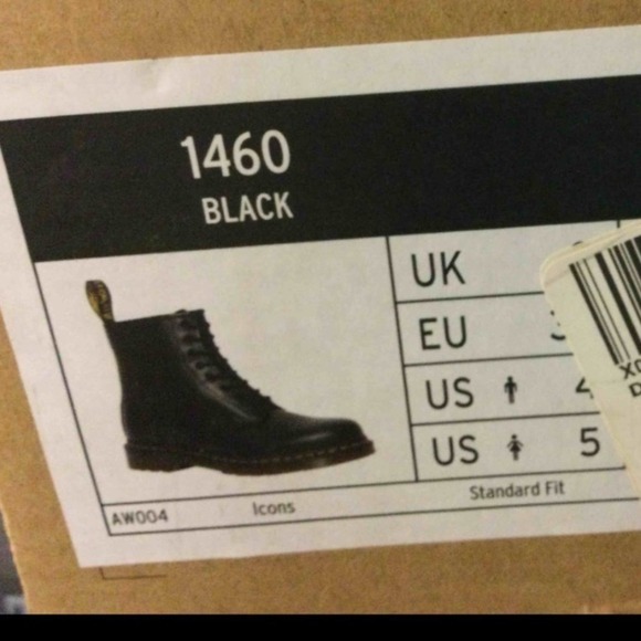Dr Martens 1460 Black Leather Lace Up Boots Women Size 5 US - Picture 2 of 5